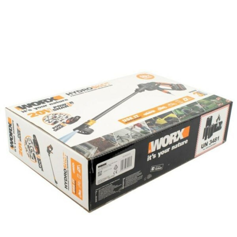 Worx Hydroshot 20V Cordless Pressure Cleaner 2.0Ah Complete Kit | WG620E.2