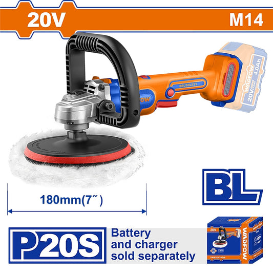WADFOW 20V Brushless Cordless Polisher, 180mm (Solo Unit) | WHL1B18