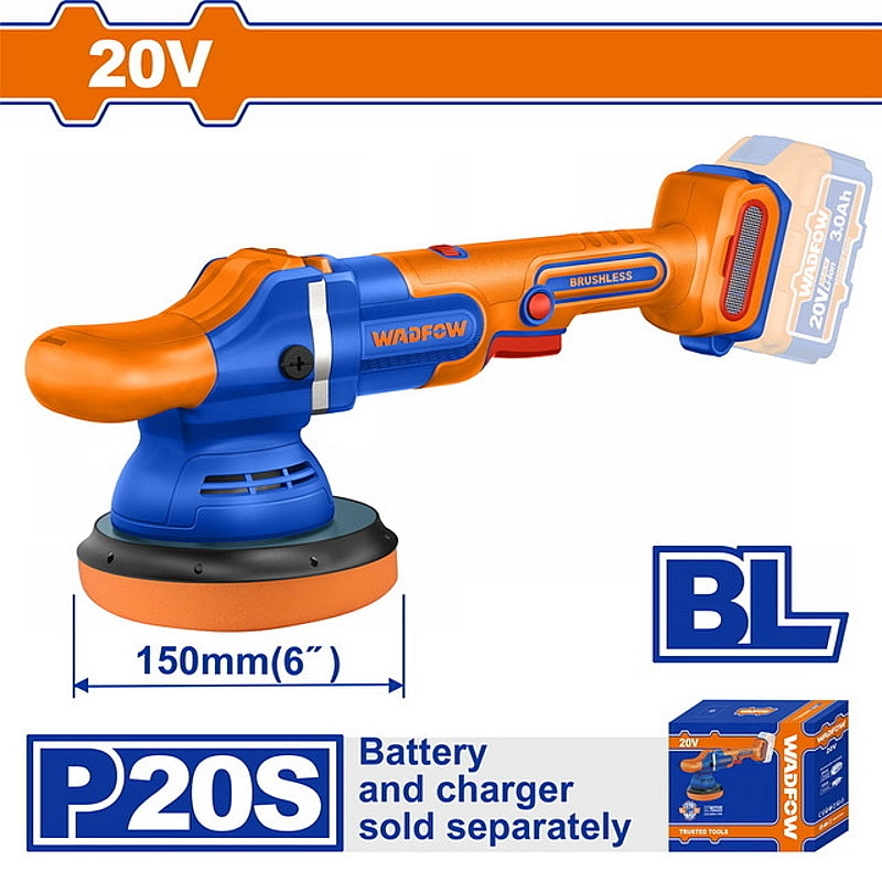 WADFOW 20V Brushless Cordless Polisher, 150mm (Solo Unit) | WHL2B15