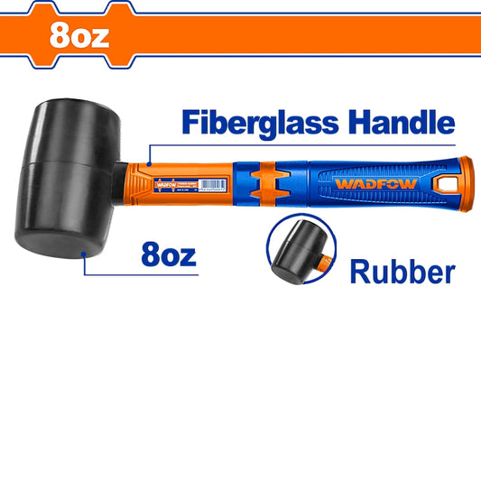 WADFOW Rubber Mallet, Fiberglass Handle, 220g | WHM7301