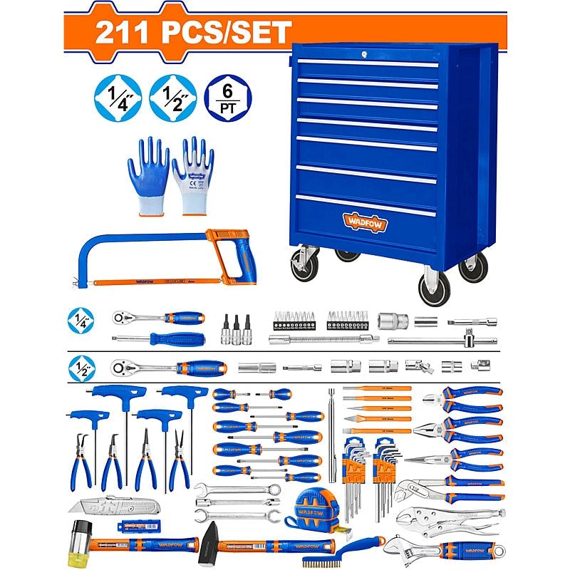 WADFOW 211 Piece Roller Cabinet Tool Set | WHS3211