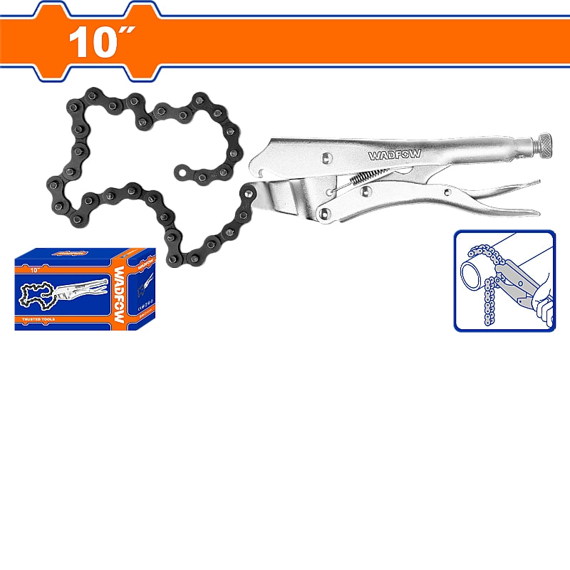 WADFOW 10" Chain Clamp Locking Pliers (250mm) | WLP5510