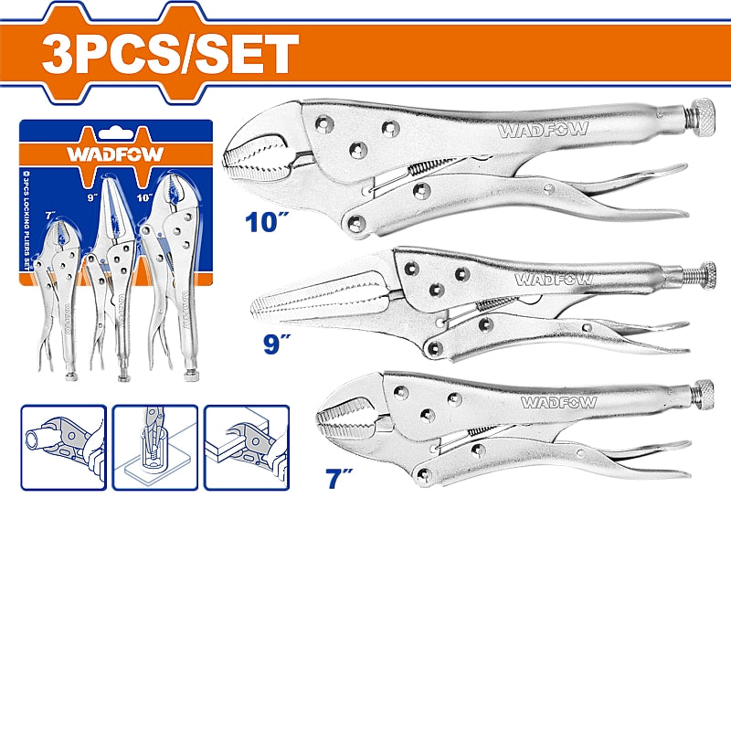 WADFOW 3 Piece Locking Pliers Set | WLP5703
