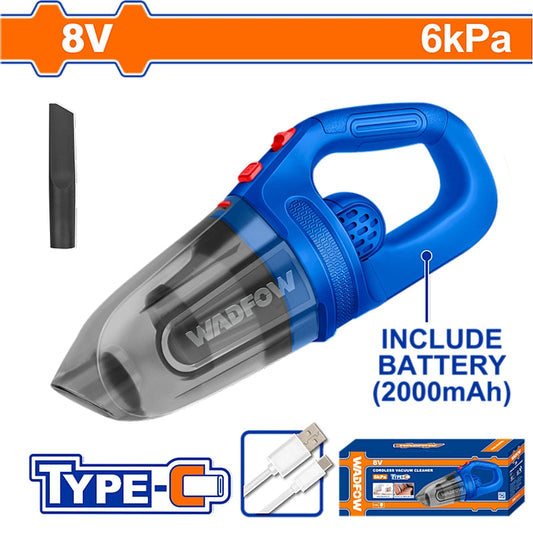WADFOW 8V Cordless Vacuum Cleaner 0.45L, USB Type-C | WLV0801