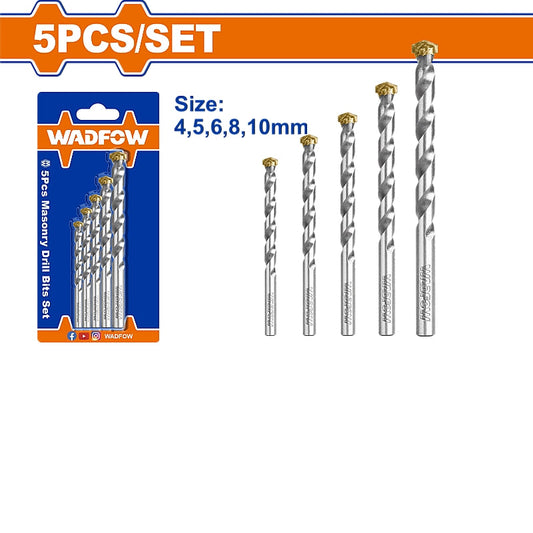 WADFOW 5 Piece Masonry Drill Bit Set | WMJ2K01