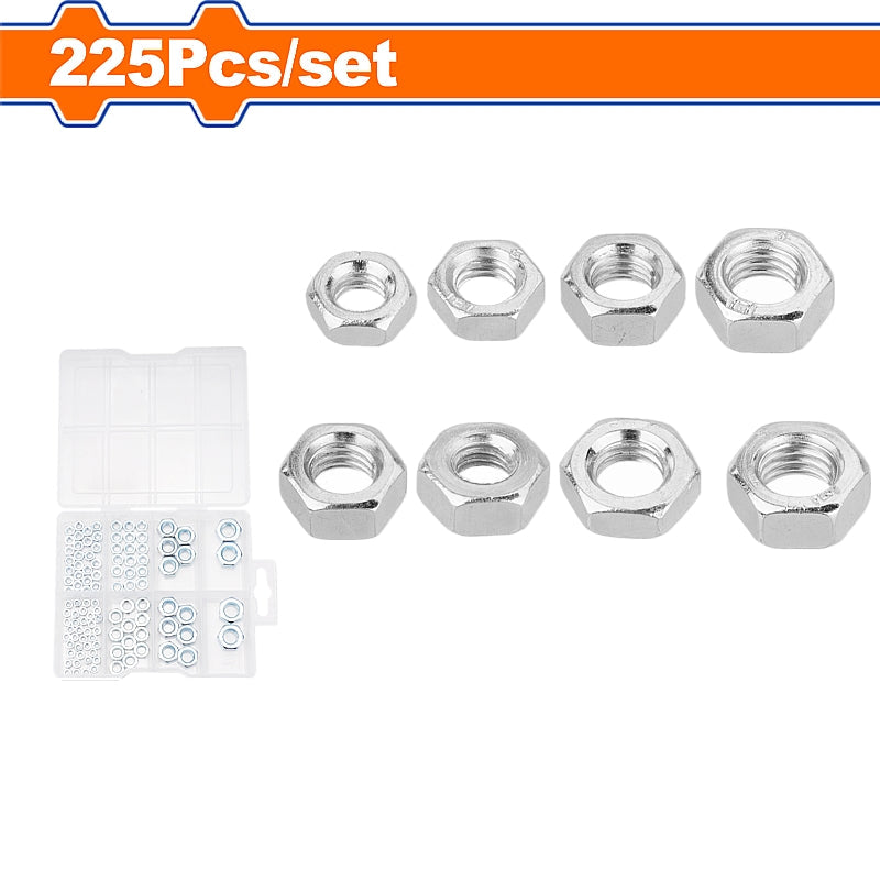 WADFOW 225 Piece Hex Nut Assortment | WMV1B01