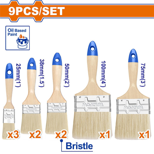 WADFOW 9 Piece Paint Brush Set for Oil-Based Paint | WPB2491