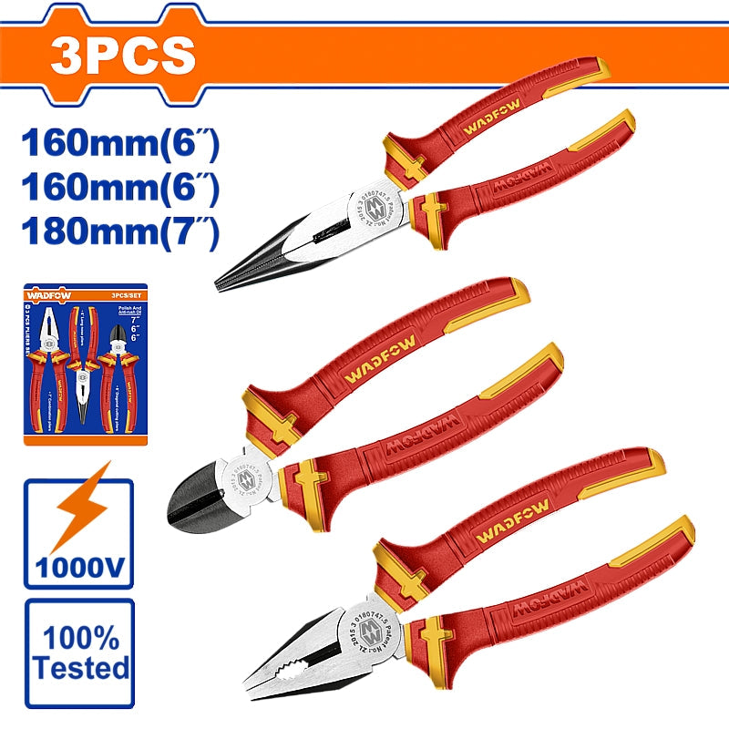 WADFOW 3 Piece Insulated Pliers Set | WPS0633