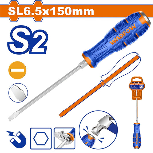 WADFOW Slotted Go-Through Screwdriver, SL6.5 X 150MM | WQJ1266