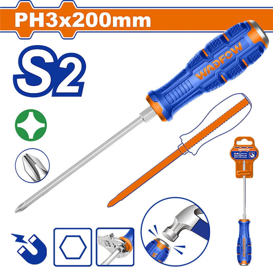 WADFOW Phillips Go-Through Screwdriver, PH3 x 200mm | WQJ2238
