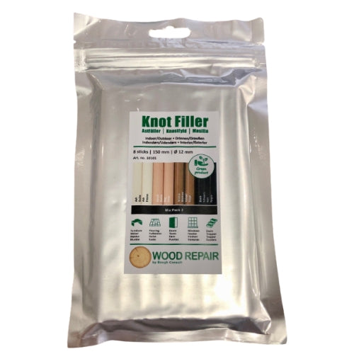 Wood Repair &#8211; 8Pc Compact MIX PACK #2 Thermelt Knot Filler Sticks 150mm | WR10101