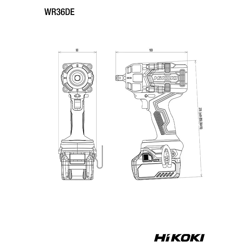HiKOKI MULTI VOLT (36V) Cordless BL 1/2" Impact Wrench 770Nm (Bare Tool) | WR36DEW2Z