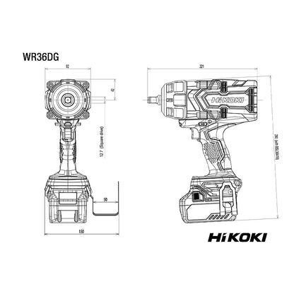 HiKOKI MULTI VOLT (36V) Cordless BL 1/2" Impact Wrench 1400Nm (Bare Tool) | WR36DGW2Z