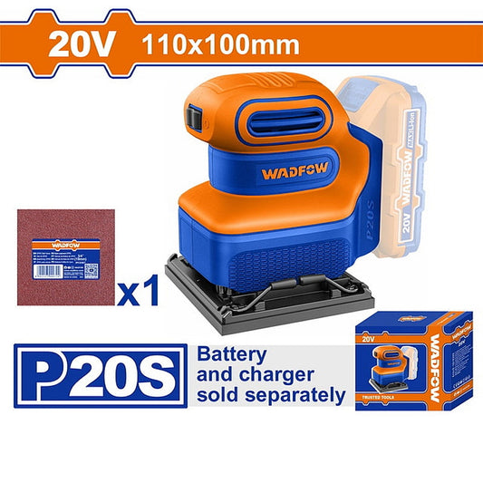 WADFOW 20V Cordless Sheet Sander, 110 x 100mm (Solo Unit) | WRAP5010
