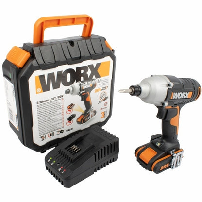 Worx - Cordless 20V 1/4" Impact Driver 2.0Ah Li-Ion Kit - 140Nm | WX291
