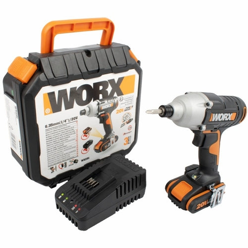 Worx - Cordless 20V 1/4" Impact Driver 2.0Ah Li-Ion Kit - 140Nm | WX291