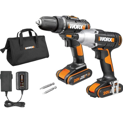 Worx - Cordless 20V Drill & Impact Driver Combo 2.0Ah Li-Ion Kit | WRX WX915.1
