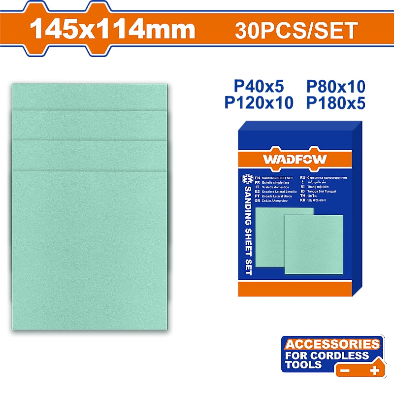 WADFOW Sanding Sheet Assortment Set, 145 x 114mm | WSD145114