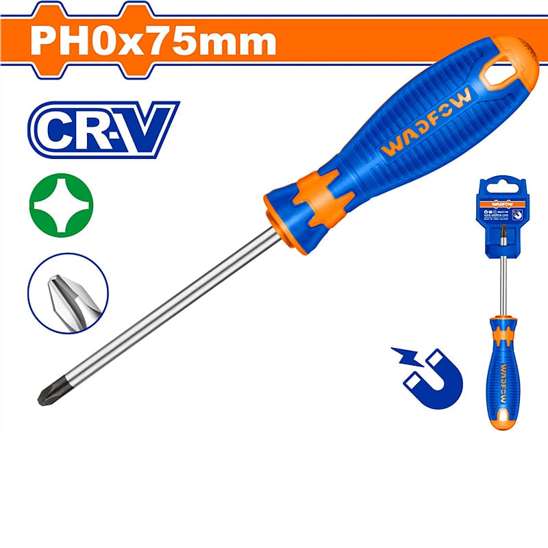 WADFOW Phillips Screwdriver, PH0 x 75mm | WSD2203