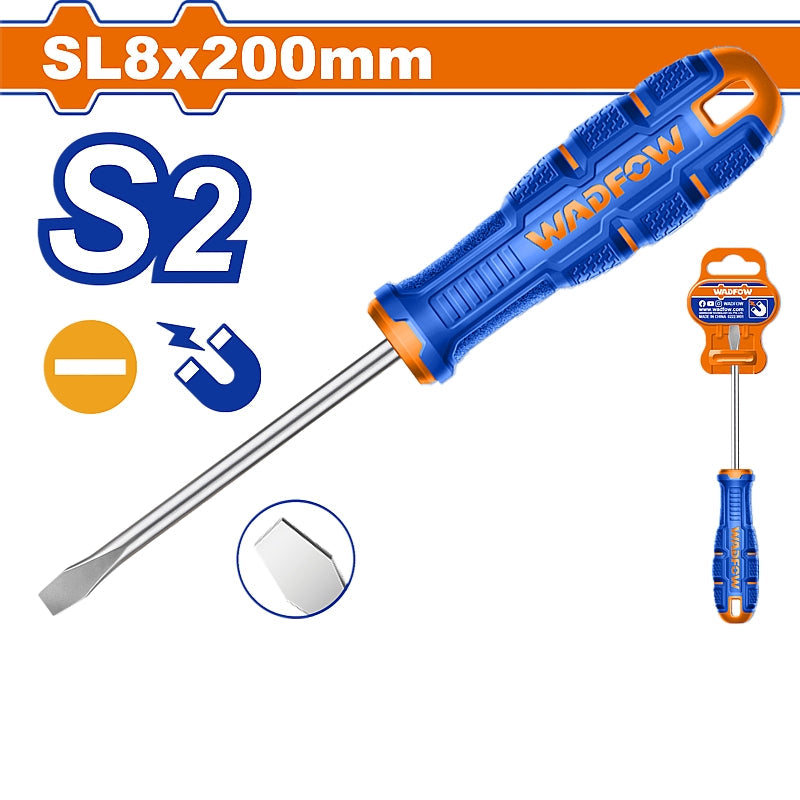 WADFOW Slotted Screwdriver, SL8.0 x 200mm | WSDA288