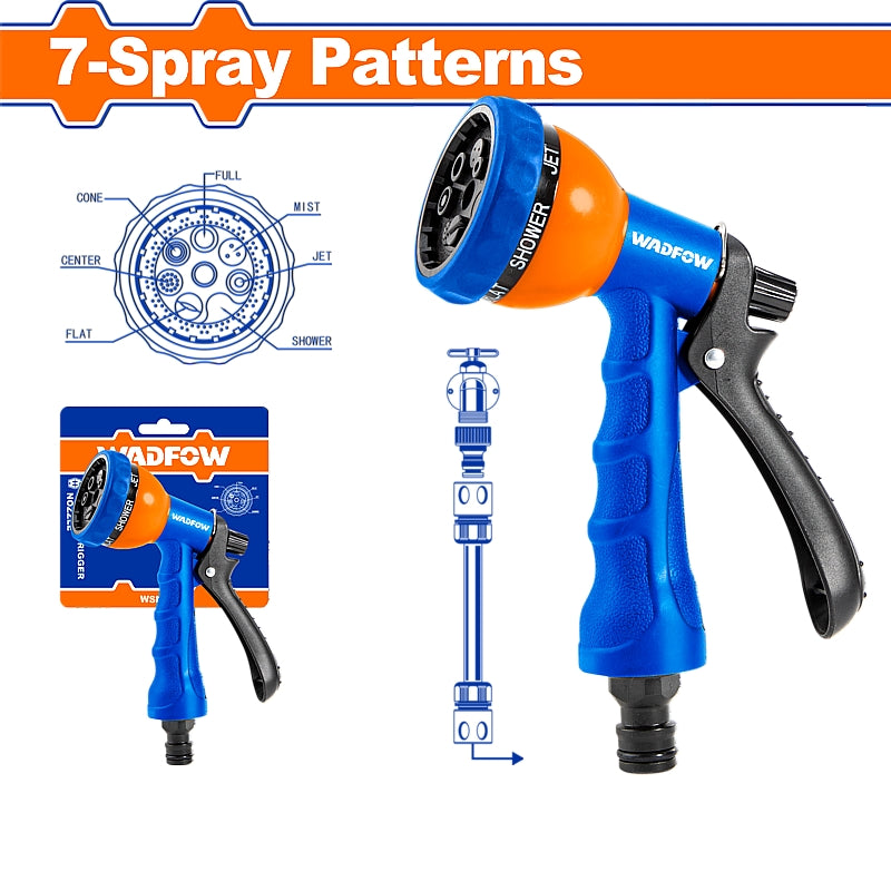 WADFOW Plastic Trigger Nozzle, 7-Spray Patterns | WSN1E07