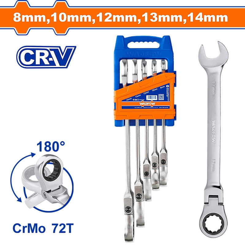 WADFOW 5 Piece Flexible Ratchet Spanner Set | WSP5205