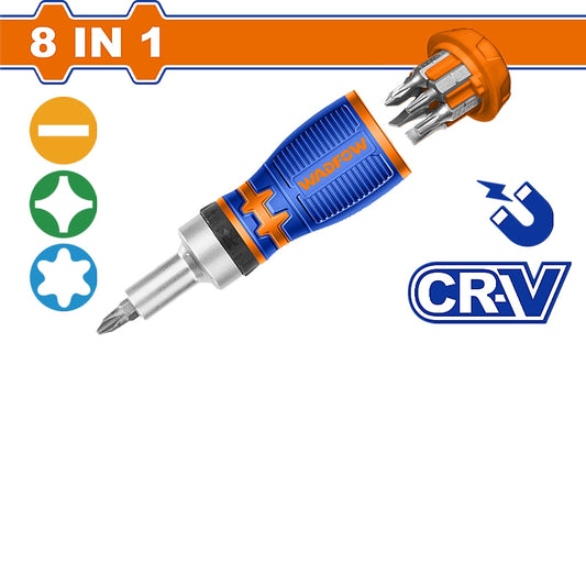 WADFOW 8-In-1 Stubby Ratchet Screwdriver Set | WSS8608