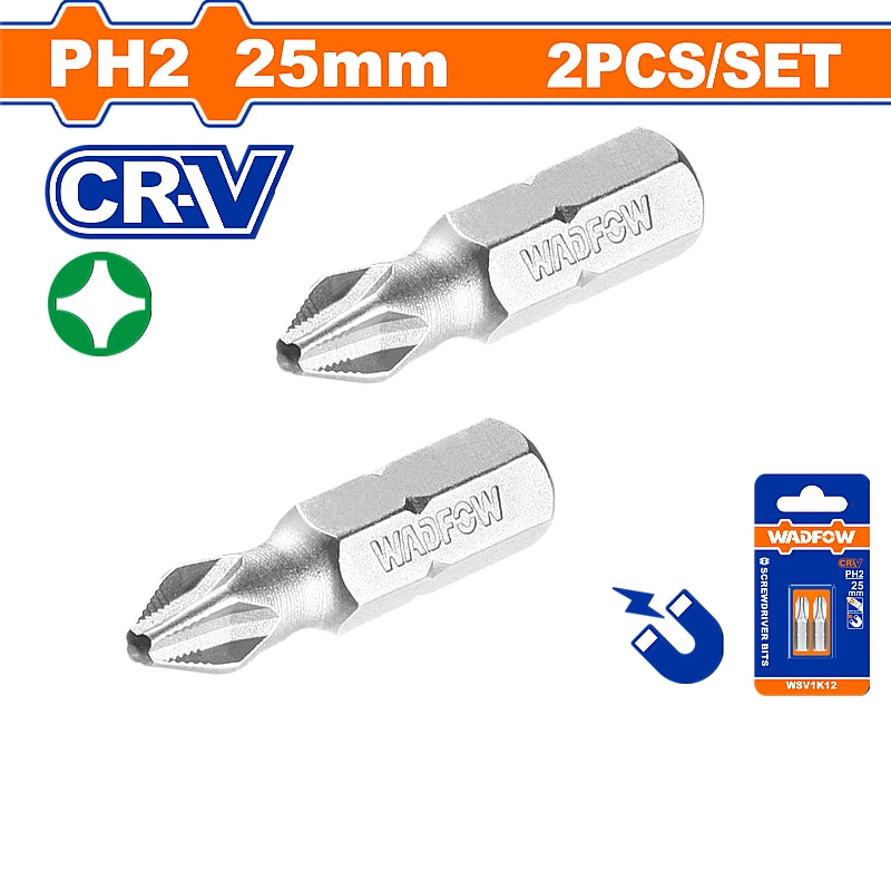WADFOW Screwdriver Bits, PH2 x 25mm | WSV1K12