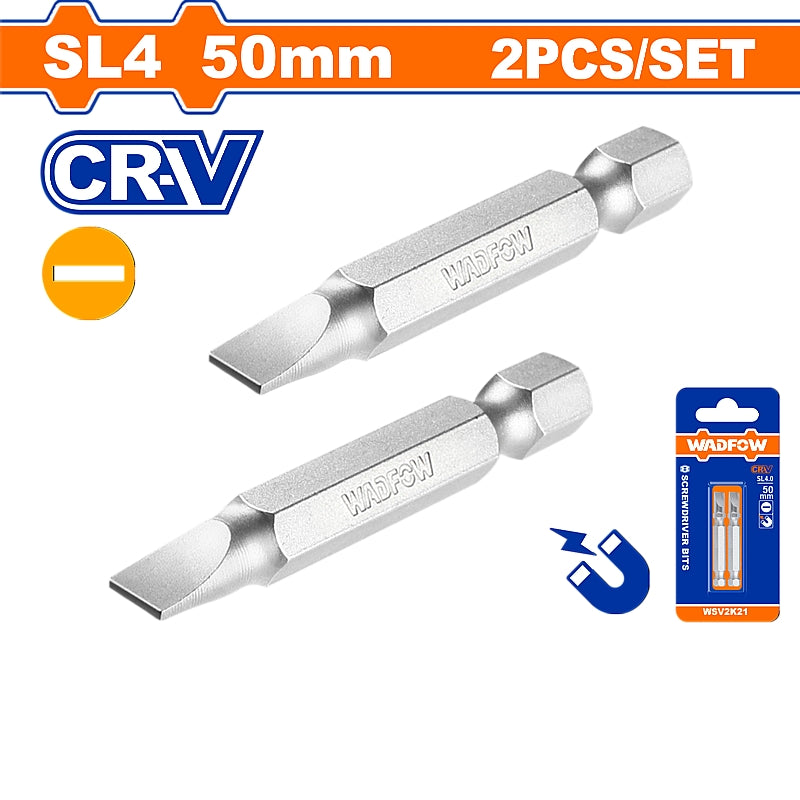 WADFOW Screwdriver Bits, SL4.0 x 0.5 x 50mm | WSV2K21