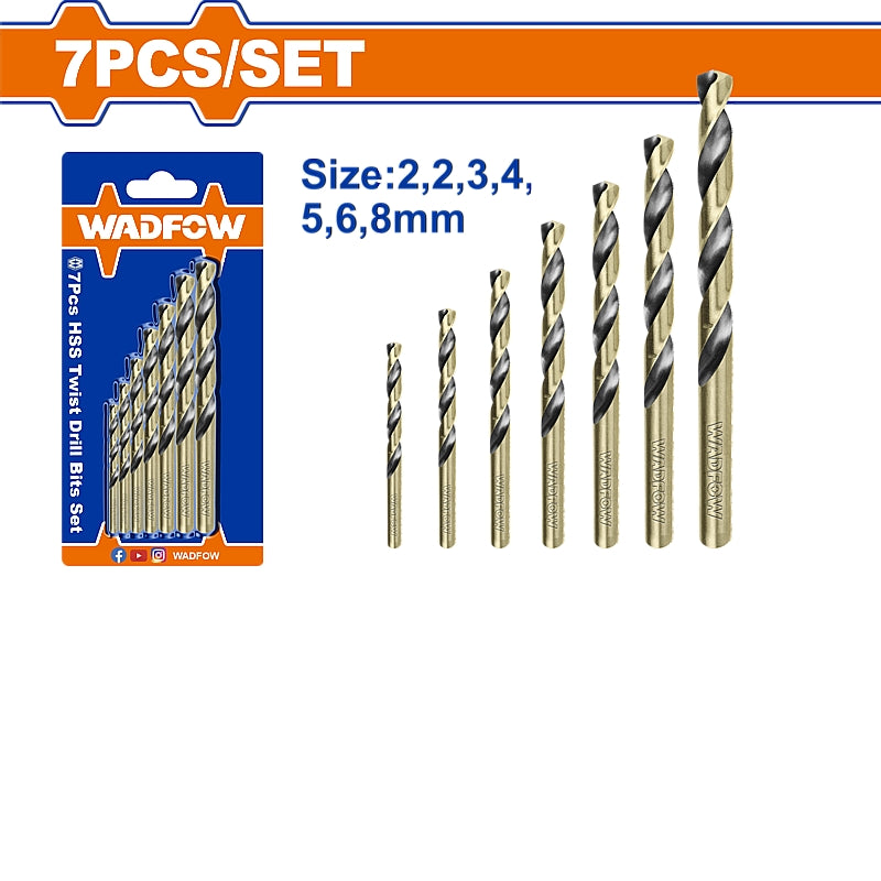 WADFOW 7 Piece HSS Twist Drill Bit Set | WTD3K01