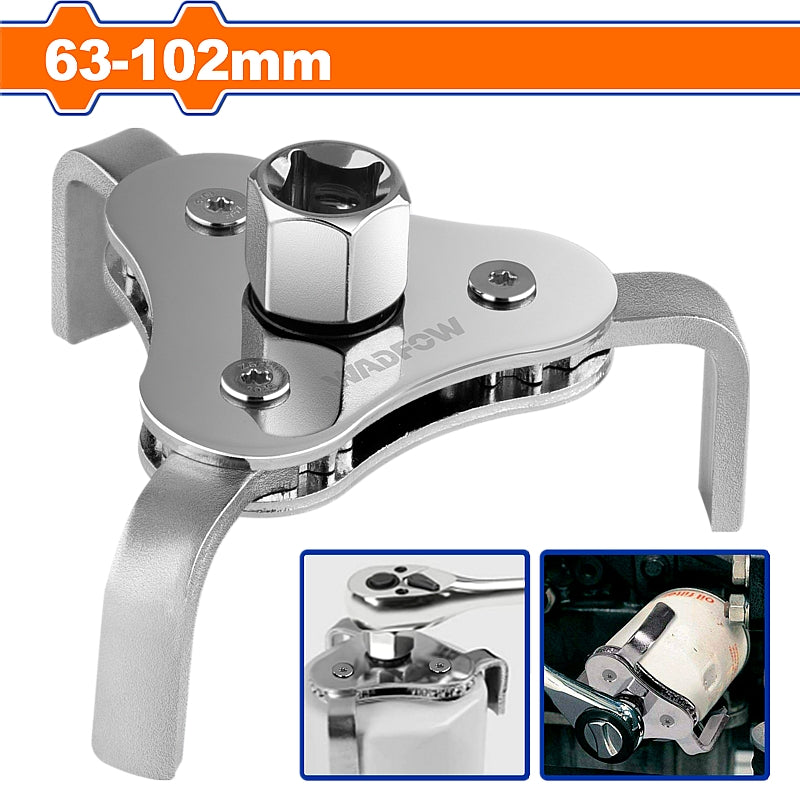 WADFOW 3-Jaw Oil Filter Wrench, 63-102mm | WUL1401