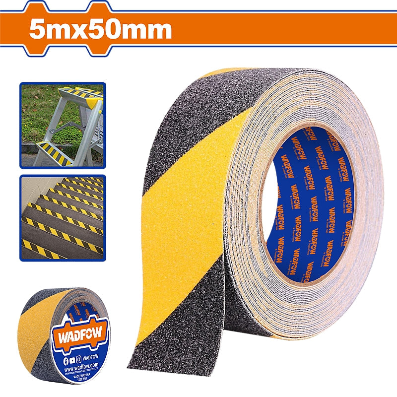 WADFOW PVC Anti-Slip Warning Tape, 50mm x 5M | WVA3560