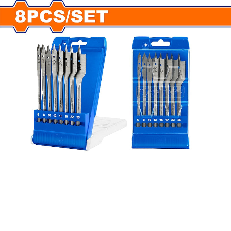 WADFOW 8 Piece Flat Wood Drill Bit Set | WWF6B08