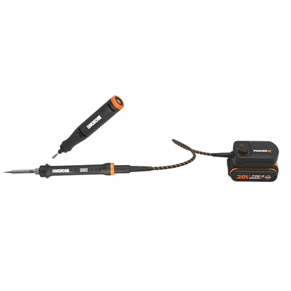 Worx MakerX 2-In-1 Rotary Tool and Soldering Iron with Control Hub, 2.0Ah Kit | WX988