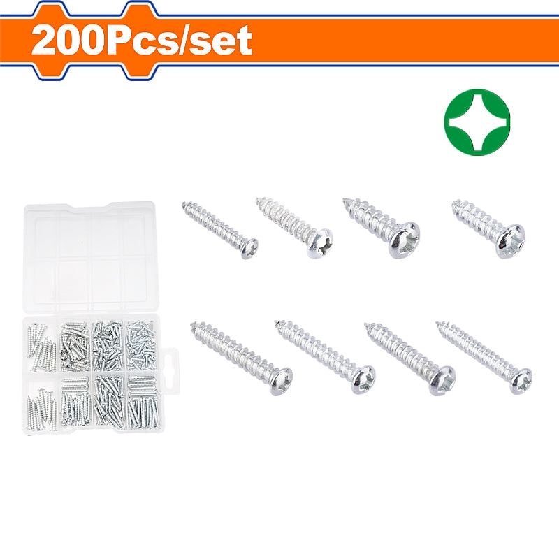 WADFOW 200 Piece Tapping Screw Assortment | WXSAB01