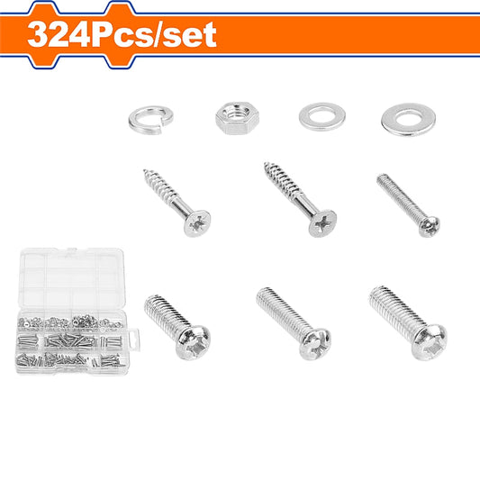 WADFOW 324 Piece Screw and Hex Nut Kit | WXSBB02
