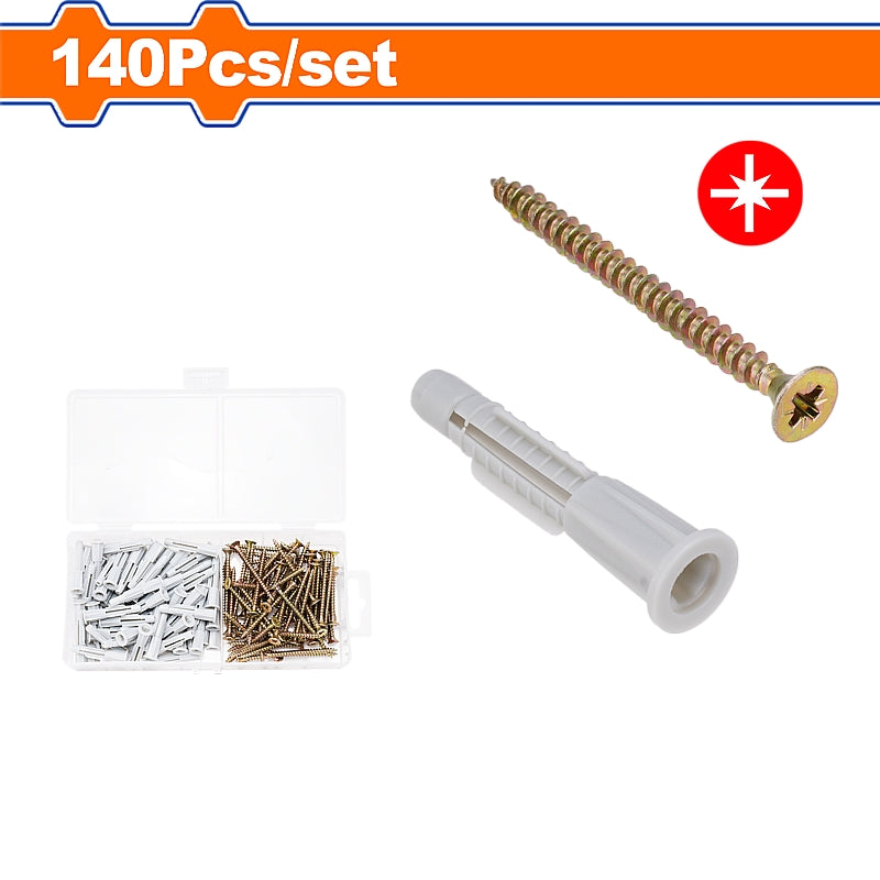 WADFOW 140 Piece Chipboard Screw and Anchors | WXT2B01