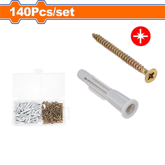 WADFOW 140 Piece Chipboard Screw and Anchors | WXT2B01