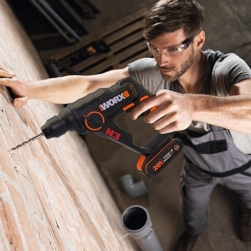 Worx - 20V Cordless H3 3-In-1 SDS-Plus Compact Rotary Hammer (Tool