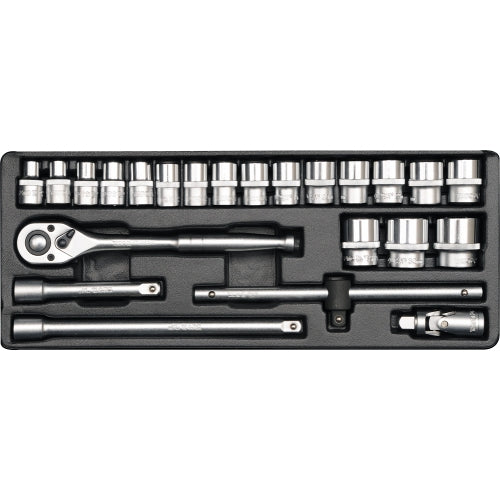 YATO 23Pc 1/2" Socket Set In Metal Case 10-32mm | YT-12651