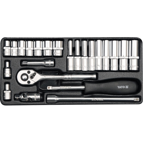 YATO 23Pc 1/4" Socket Set In Metal Case 4-13mm | YT-14421