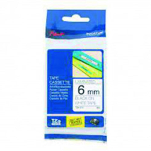 Brother TZ Flexible Label Tape 6mm x 8.0M Black on White | TZFX6BKWT