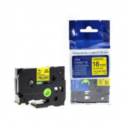 Brother TZ Label Tape 18.0Mm x 8.0M Black on Yellow | TZ641
