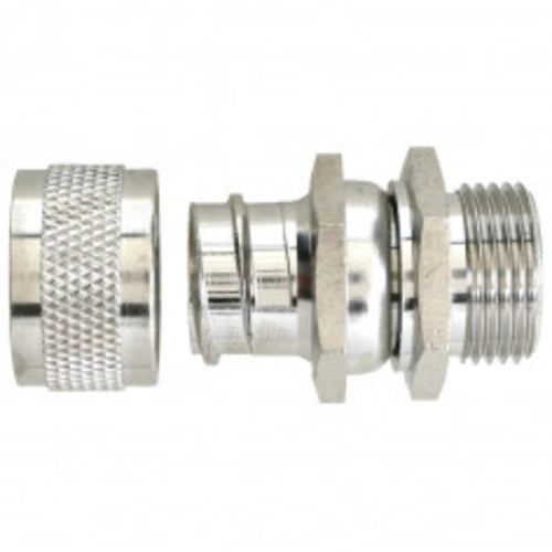 Convoluted Swivel Adaptor 25mm Silver | FKCSM25