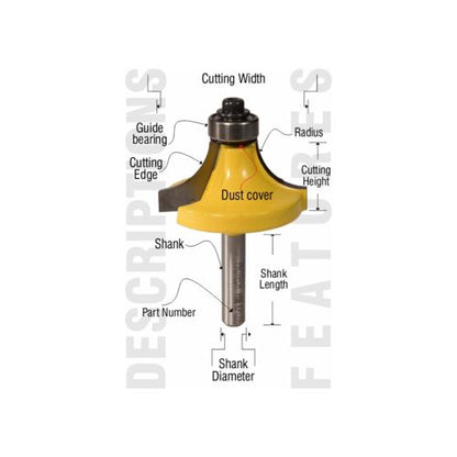 Pro-Tech Corner Rounding 1 1/2′ X3/4′ (1/2′ Radius) 1/4′ Shank (KP1205)