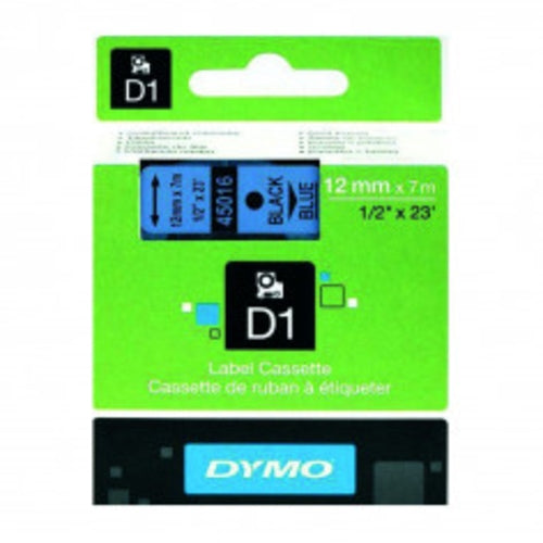 Dymo Label Tape 12mm Black on Blue | DYT12BKBL