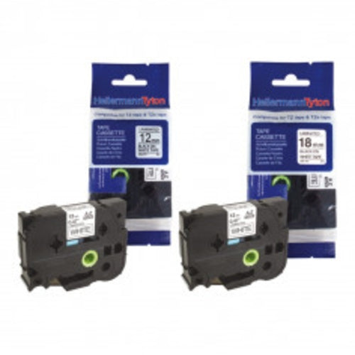 HTZ Flexible Label Tape 12mm x 8.0M Black on White | HTZFX231