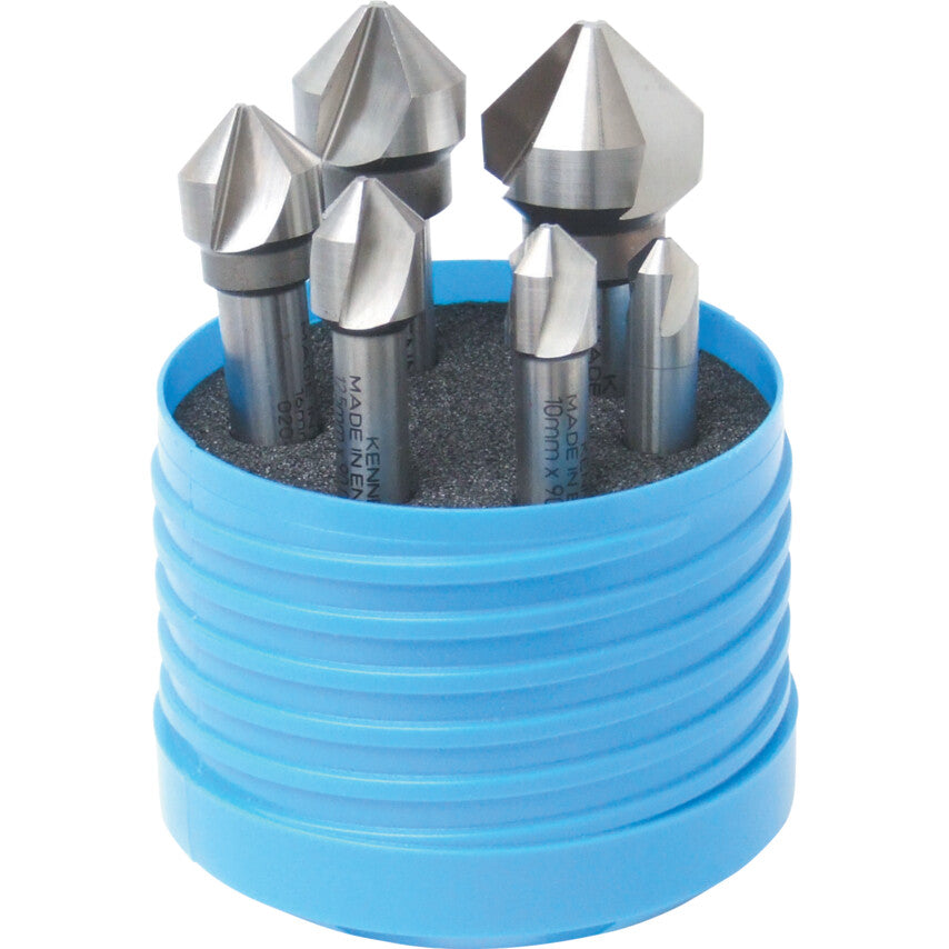 6Pc HSS-Co 90 Deg. Countersink Set, Straight Shank, 8-25mm | KEN0201160K
