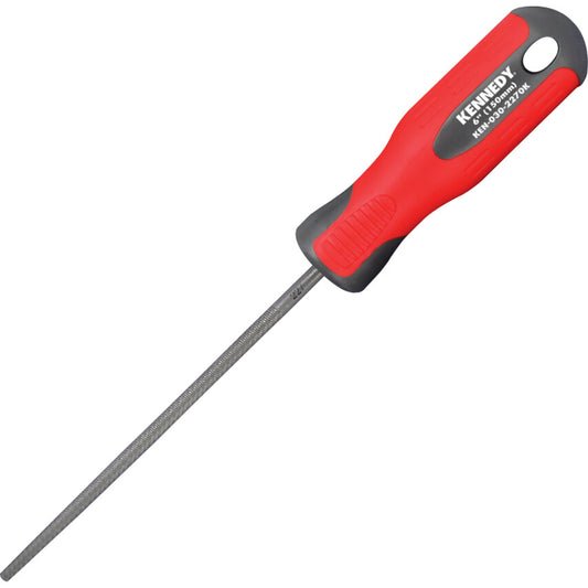 Kennedy Engineer's Hand File, Round, 2nd Cut with Handle, 150mm (6") | KEN0302270K