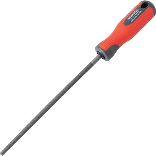 Kennedy Engineer's Hand File, Round, 2nd Cut with Handle, 200mm (8") | KEN0304270K